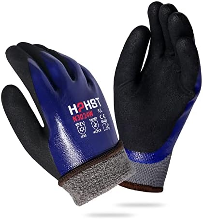 HPHST wasserdichte Arbeitshandschuhe Nitrilbeschichtung Handschuhe wasserdichte und Öldichte Gartenhandschuhe Bauhandschuhe für Herren und Damen