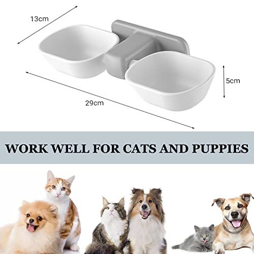 Petvins Cat Food And Water Bowls, Elevated Pet Feeder For Wall, Dog Raised Bowls For Kitten Puppy #TOP1