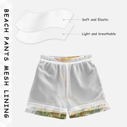 Pigsaly Boys Swim Trunks Hearts Cute Unicorn Boys Board Shorts Swimsuit Swimwear Summer Bathing Suit XS4