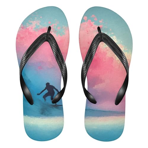 Flip Flop Sandals Painting Surfing Print for Women Men Beach Outdoor XS