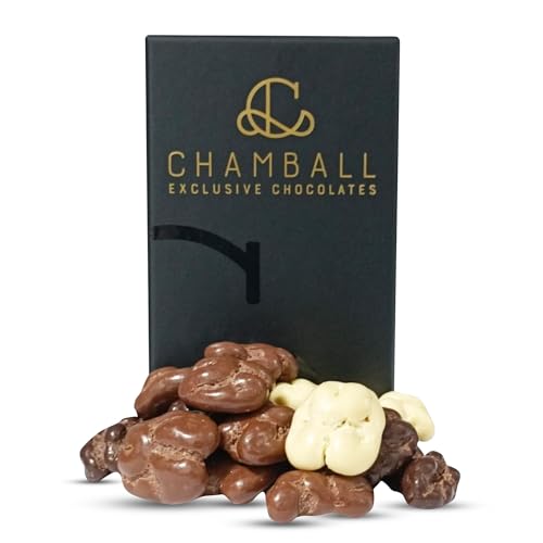 Pack de Nueces con Chocolate Blanco, Negro y con Leche | Bombones Gourmet Artesanales | Frutos Secos Premium Con Chocolate | Regalo Dulce Original, Capricho de Tres Sabores PREMIUM CHAMBALL