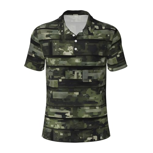 Chemise homme manches courtes fitness bureau et sport plein air motif camouflage