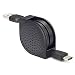 Retractable USB C Cable, TITACUTE Type C to USB Extension Charging Cable with Cord Winder USB Cable Organizer Data Sync Cord for LG G6 OnePlus 3 Lumia 950 950XL Nexus 5x 6P Pixel Macbook Black