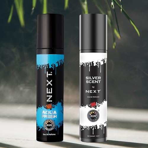 Image of Next Care No Gas Silver Scent & Aqua Fresh (2x120ml) | Long Lasting Eau De Perfume | Deodorant Combo Gift Set for Men & Women