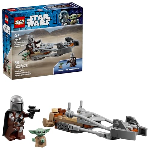 LEGO Star Wars The Mandalorian & Grogu’s Speeder Bike Building Toy for Boys & Girls - Pretend Play...