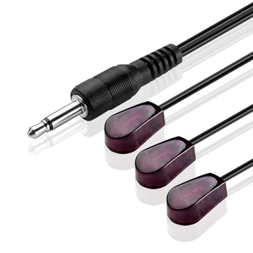 TNP IR Extender Emitter Cable 10 ft - Triple Head 3.5mm Jack Infrared Wire for IR Repeater System Xbox One AV Receiver Cable Box Remote Control for Hidden Devices TV Sensor Extender Extension 3-IR Eye