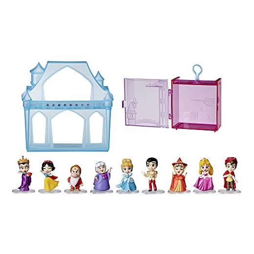 Disney Princess Comics Adventure Discoveries Collection, Doll Set with 9 Figures, Bases, Display Castle and Case, Toy for Girls 3 and Up