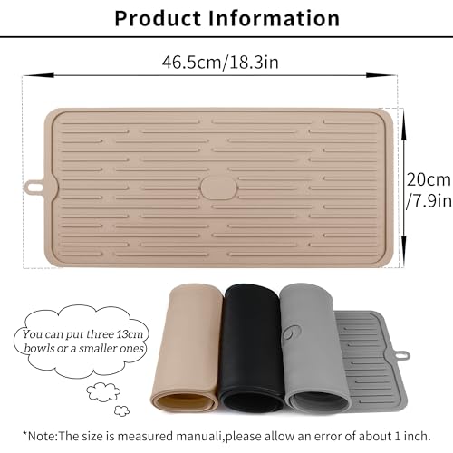 Ptlom Pet Placemat for Dog and Cat, Anti-Slip Waterproof Dogs Feeding Mat Prevent Food and Water Overflow, Bowl Mats Suitable for Medium and Small Pets, Taupe, Silicone by Ptlom - Image 2