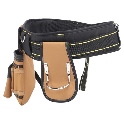Itonash Tool Belt, 12 Pockets Adjustable Waist Detachable Pouch with Hammer Holder, for Carpenters Construction Workers