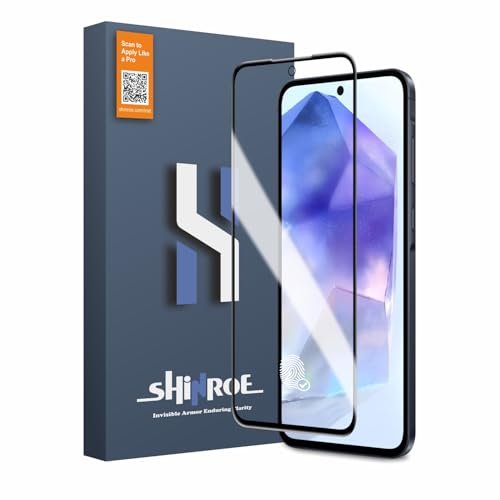 Image of Tempered Glass for Samsung Galaxy A35 | A55 | M35 (6.6 Inch) Military Grade 9H Screen Guard, Anti-Scratch, Shatterproof, Edge-to-Edge Full Coverage - Black Border