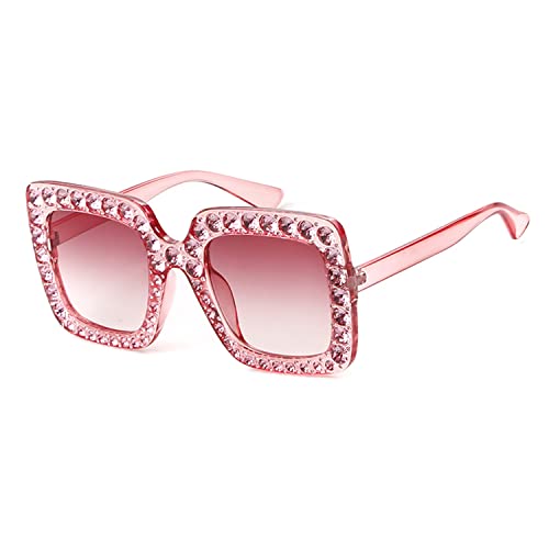 ADE WU Oversize Square Rhinestone Sunglasses Retro Thick Square Frame Sun Glasses4