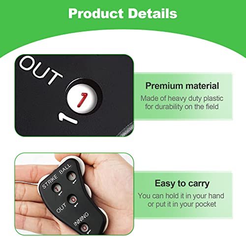 image for Harewu 2Pcs 4 Wheel Baseball Umpire Indicator，Baseball Counter Click