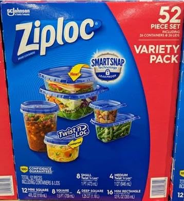 Amazon｜【 Ziploc 】 ジップロック コンテナー バラエティーパック 52