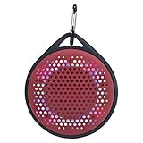 Magnavox MMA3623-RD Outdoor Waterproof Speaker with Color Changing Lights in Red | Bluetooth...