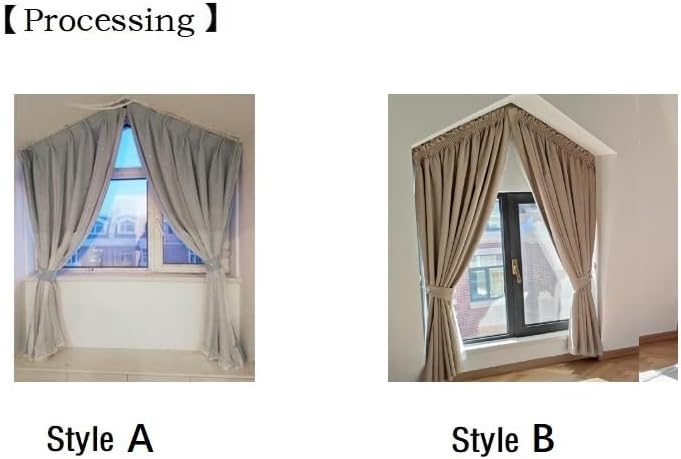 KARLLEO Irregular Curtain,Trapezoid Triangle Window Curtain or Tulle Arched Curtains,Arch Sheer,Customized Motorized KSG-E/M-250501