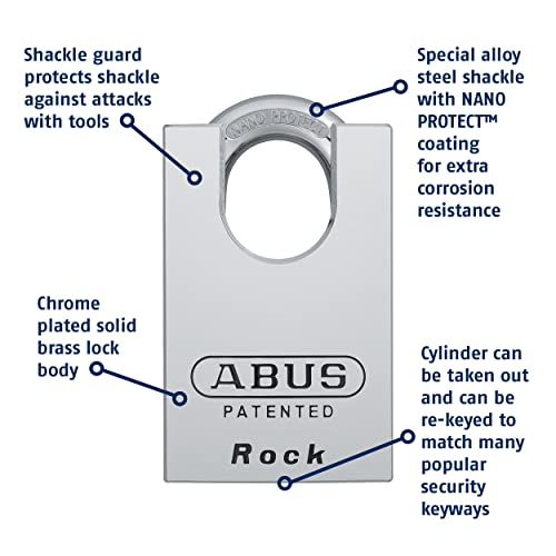 Abus 83Cs/55-300 Schlage Rekeyable Chrome Plated Brass Padlock, Zero Bitted #TOP3