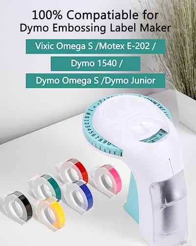 Vixic Fita de etiqueta de gravação em relevo de plástico 3D compatível com DYMO Refil para máquina d