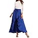 Produktbild Xmiral Hosen Damen Beiläufig Unregelmäßigen Lotusblatt Bogen Hohe Taille Langen Culottes Elegant Rock Overlay Hose Vorne Binden(Blau,M)