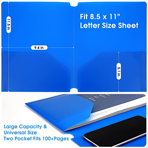 Ktrio Pocket Folders, 6 Pack Plastic Folders With Pockets, Colored Heavy Duty 2 Pocket File Folders Letter Size Poly Folders Plastic Pocket Folder For School Office #TOP3