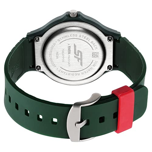 Image of SF Quartz Analog White Dial Plastic Strap Watch for Men-NP7964PP06W