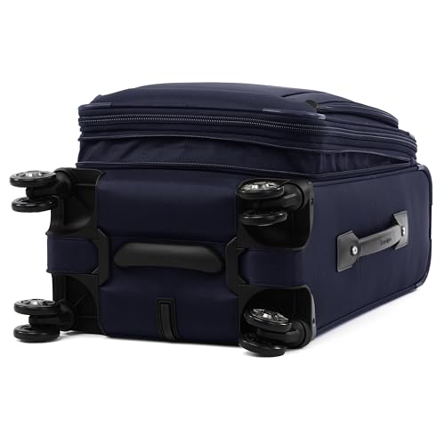 Image of Travelpro Platinum Elite Softside Expandable Luggage, 8 Wheel Spinner Suitcase, TSA Lock, Men and Women, Dark Blue, 2-Piece Set (21 /25)
