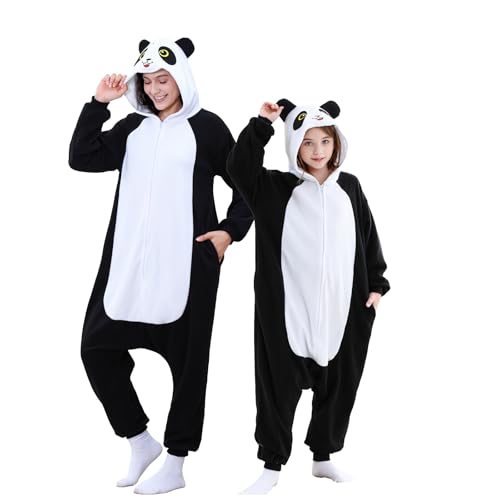 dpouujxo Unisex Kids Panda Onesie Pajamas, Polar Fleece Cosplay Animal One Piece Halloween Costume Pajamas Homewear