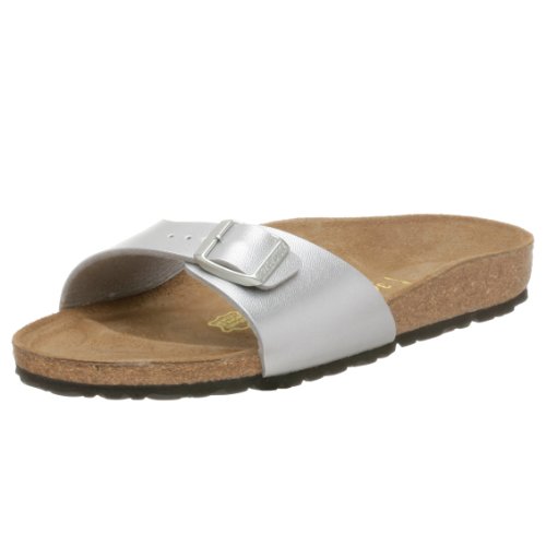 Birkenstock Classic Madrid Birko-Flor 40411, Pantoletten, Silber (Silber 531), 35 EU (2.5 UK)