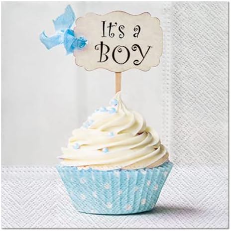 Servilletas de papel de 20 unidades, 13 x 13 pulgadas, diseño de cupcakes para niños, 3 capas, impreso, cupcake, cóctel, para arte, cena y fiesta,