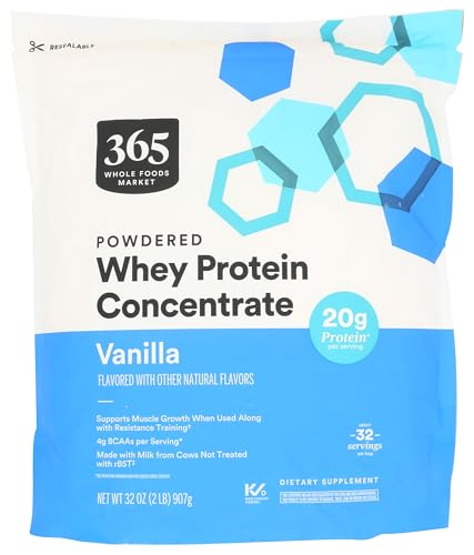 365 by Whole Foods Market Vanilla Whey Concentrate Protein Powder 32 OZ