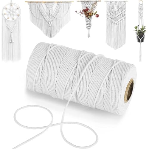 LCHYI 100 M Cooking Twine, Natural White Twine String, Kitchen Twine, Garden String for Gift Wrapping, DIY Scarves, Jewelry and other Crafts, Christmas Decorations Macrame Cord (White, 100m)