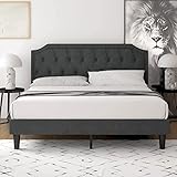 Einfach King Bed Frame, Upholstered Platform Bed with Sturdy Wood Slats Support, No Box Spring...