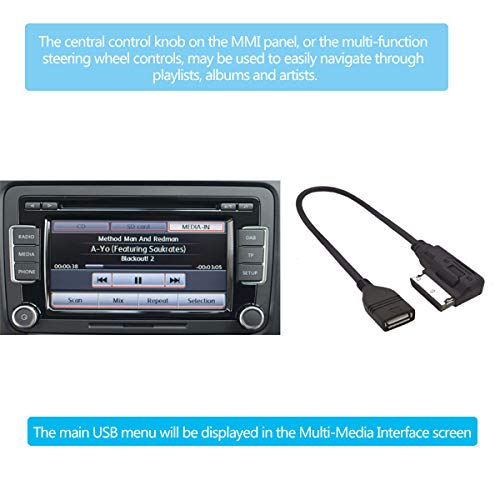 Elonn Mdi/Ami Usb Adapter Cable - Vw Media In To Usb,Ami To Usb,Mmi To Usb, Compatible With Volkswagen Audi Mercedes Media/Music Interface - Not Compatible With Cell Phone & Ipod #TOP3