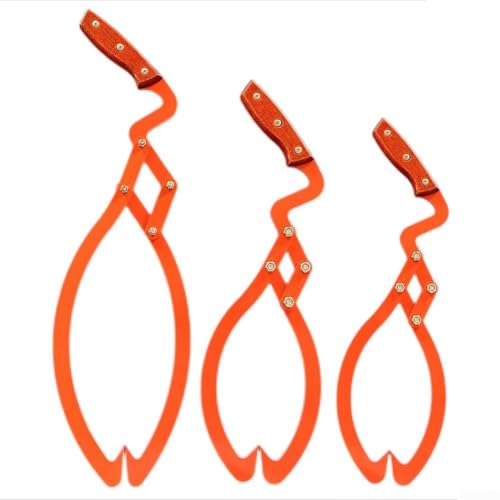 babominimer Robuste Holzzange, Edelstahl, mit sicherem Griffhaken, Hebekraft bis zu 150 kg, orangefarbener Brennholzheber für Hof, Garten, Outdoor, (20,3 cm)
