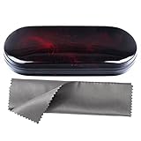 Vemiss Hard Shell Eyeglass Cases, Lightweight Portable Glasses Case for Women Men (A-red)