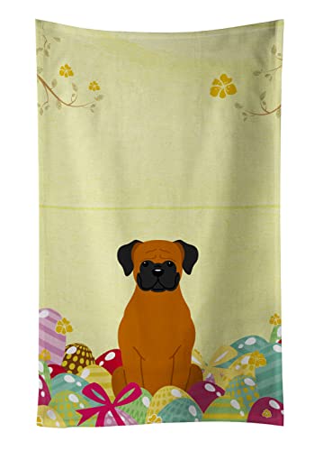 Caroline's Treasures BB6115KTWL Easter Eggs Fawn Boxer Kitchen Towel Dish Cloths Guest Hand Towel Decorative Bathroom Towel for Face,Tea, Dishcloth, Kitchen and Bath