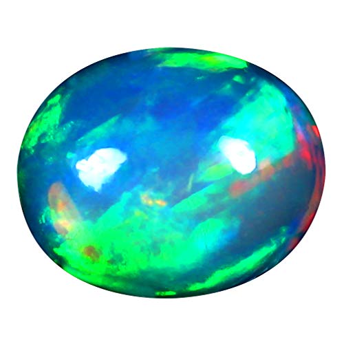 Opale arc-en-ciel naturelle de 3.97 carats en cabochon ovale 14x11mm pour bijou