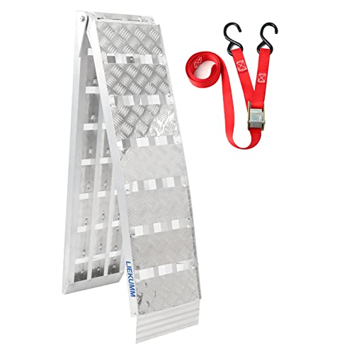 LIEKUMM Rampas de Carga, 225,5 cm Rampa de Acceso, Capacidad 680kg Plegable Rampas de Carga de Aluminio, Rampa Plegable para Motocicletas, todoterrenos