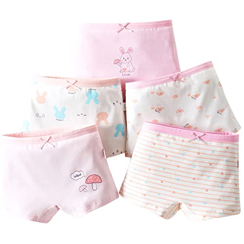 ZHTEAPR Little Kids Girls Underwear Toddler Soft Cotton Boxer Briefs Panties Cute Pattern Boyshorts (2-11years)