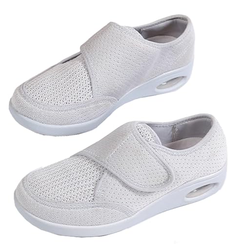 Diabetic Shoes for Women Men Wide Width Comfort Walking Loafers Slip On Shoes Flat Feet Adjustable Lightweight Breathable Shoes