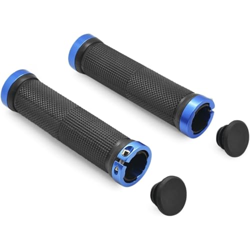 Grenhaven 1 Para Uchwytów Rowerowych do BMX, MTB i Roweru Miejskiego, Antypoślizgowe Gripy z Systemem Lock-on, Średnica 22 mm, Rączki do Hulajnogi, Cruisera i Roweru Górskiegoб Niebieski
