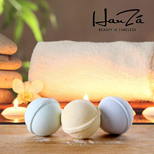 Hanzá Bath Bombs - Gift Set Ideas - Gifts For Women, Mom, Girls, Teens, Her - Ultra Lush Spa Fizzies - Gift Ideas - Add To Bath Bubbles, Bath Beads, Bath Pearls & Flakes (2 Oz, Light Colours) #TOP6