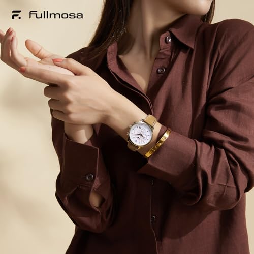 Fullmosa 22mm Uhrenarmband Kompatibel mit Samsung Gear S3 Classic/Frontier/Galaxy 46mm, Garmin Venu 3/2, Hellbraun +Silber Hardware