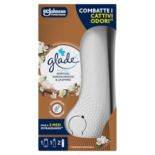 Glade Sense & Spray, Profumatore Ambiente con sensore di movimento, Fragranza Sandalo e Gelsomino, 18ml