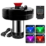 Pond Fountain Aerator,with Dynamic LED RGB Lighting,Adjustable Modes, Digital Timer -Pond fountain1HP 15,000 GPH, 750W 110V, 100FT Cord - for Large Ponds, Lakes & Outdoor Water Features