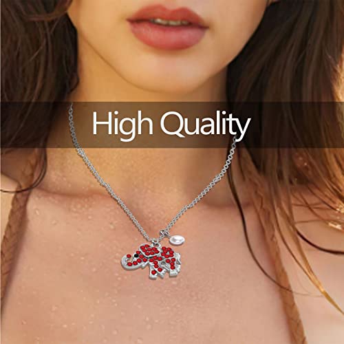 CENWA Sorority Jewelry Red Elephant Necklace Gift Greek Sorority Gift2