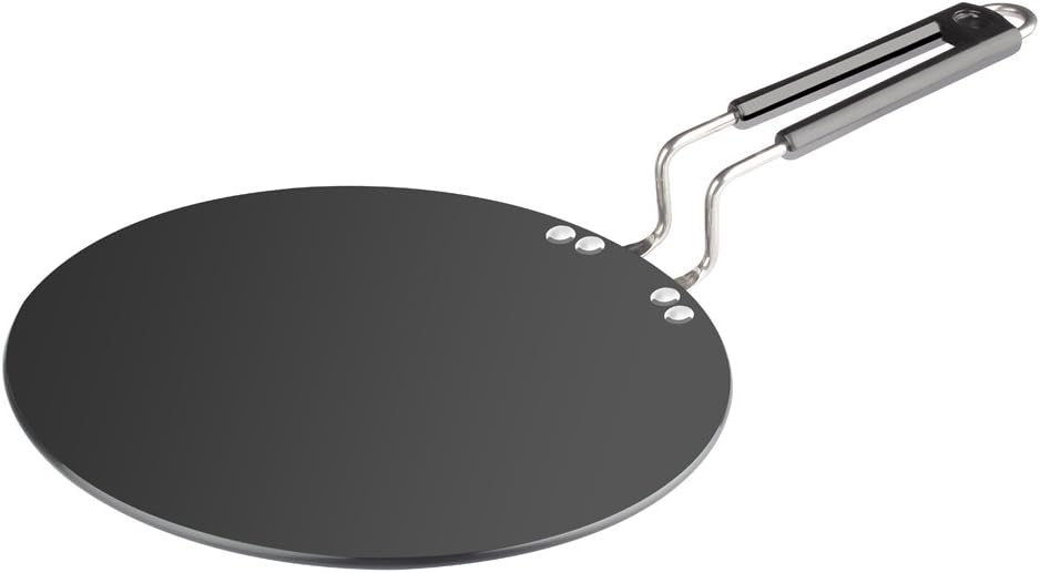 Eris Hard Anodized Concave Griddle/Tawa, Black, 10.5"