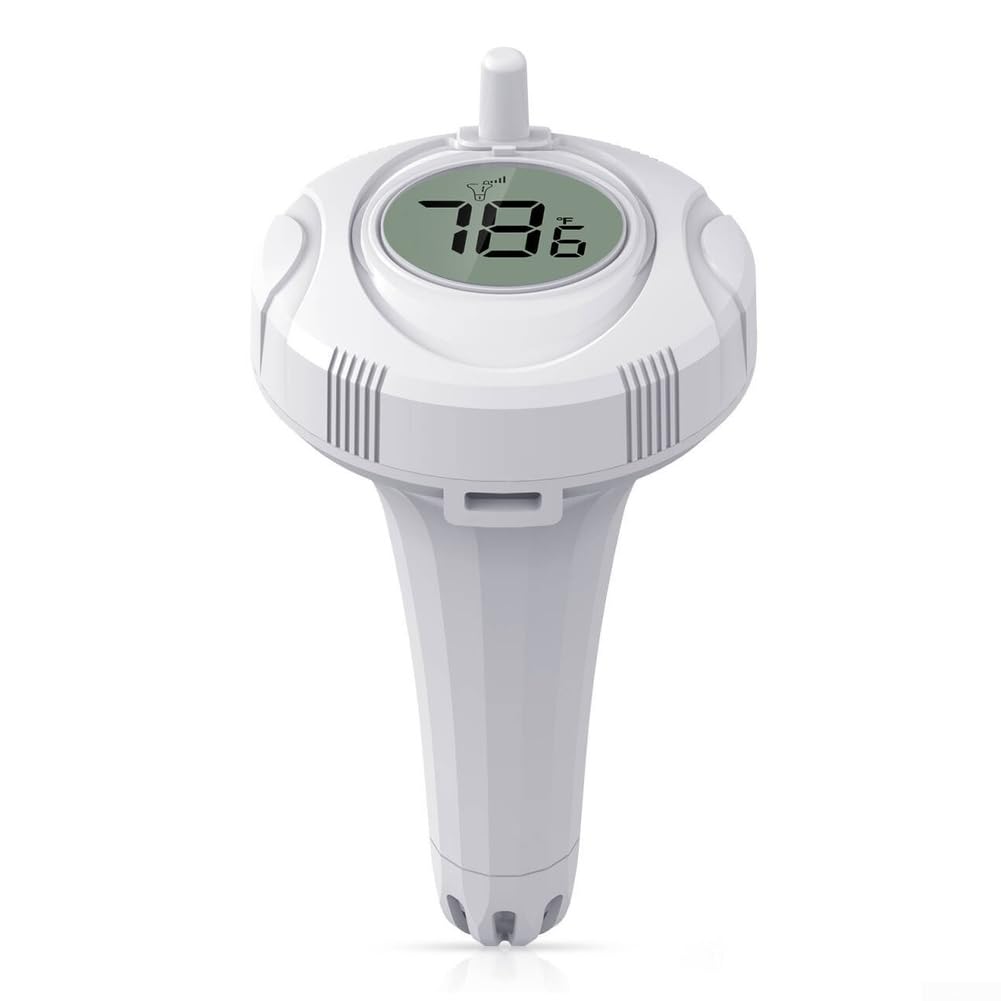 Termometro wireless per piscina, CP02, con retroilluminazione a LED, per piscine, acquari, vasche da bagno