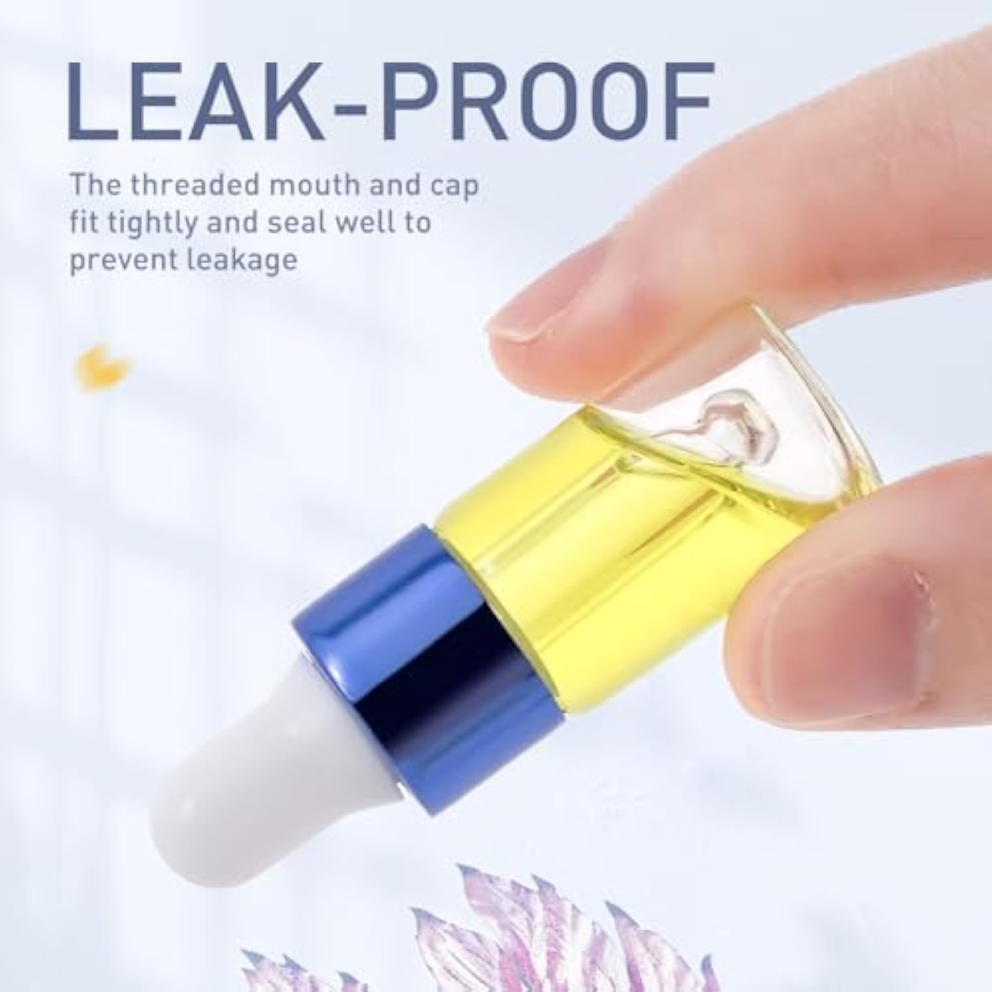 15 Pack Clear Glass Dropper Bottles 3ml