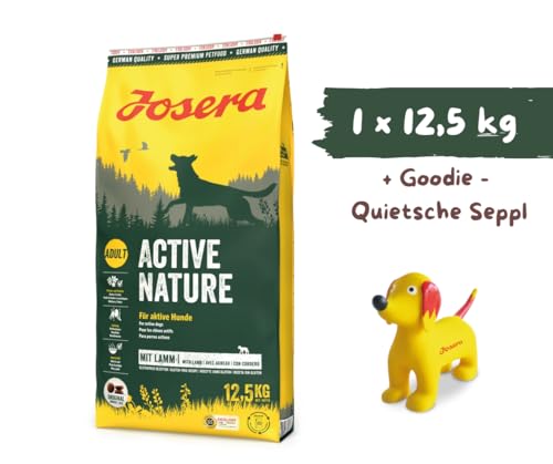 Josera - Hundefutter - Josera Exclusive ActiveNature - Trockenfutter 12,5 KG Premiumfutter mit Lamm & Geflügel + Goodie Quietsche Seppl