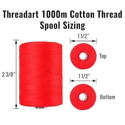 Threadart 100% Cotton Thread | for Quilting, Sewing, and Serging | 1000M Spools 50/3 Weight | Aqua 605